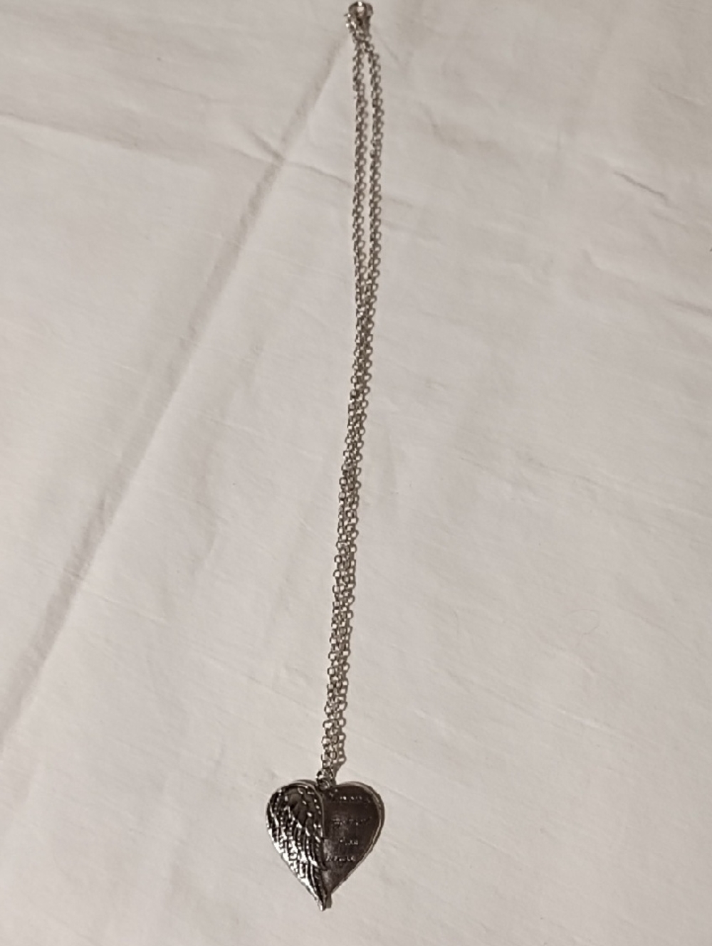 Polished Silver Heart Pendant Necklace for Women NIP.